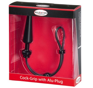 MALESATION Cock-Grip with Alu-Plug medium, black